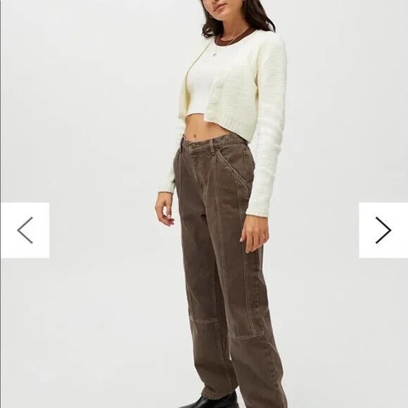 NWT Urban Outfitters Dina Crop Cardigan Ivory Chenille Size Medium H14089 - Picture 16 of 16